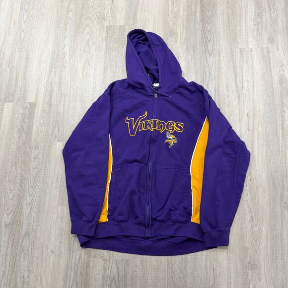 Vintage Other - Vintage Minnesota Vikings Full Zip Hoodie Men's 2XL Purple Yellow Football y2k